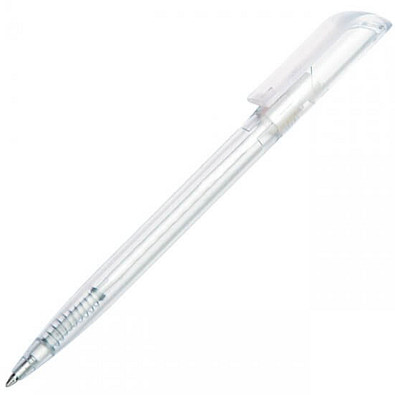 Drehkugelschreiber Promo Frozen, blaue Mine, weiß-transparent