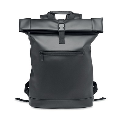 15 Zoll Rolltop-Rucksack PU BAI ROLL, Schwarz