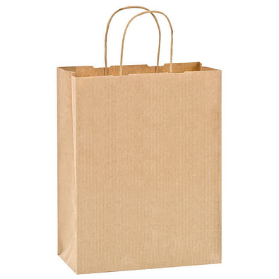 Papier-Tragetasche gerippt, 24 x 32 x 11 cm, natur