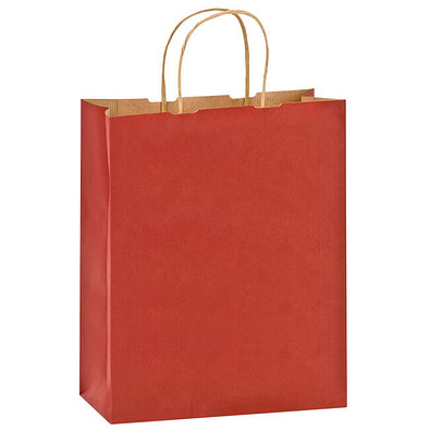 Papier-Tragetasche gerippt, 24 x 32 x 11 cm, rot