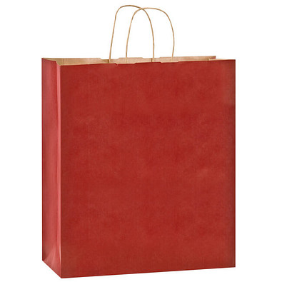 Papier-Tragetasche gerippt, groß, rot