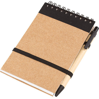 Notizringbuch Recycle, Natur/Schwarz