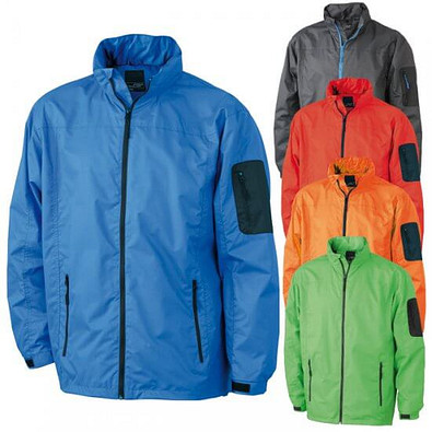 JAMES & NICHOLSON Unisex Outdoor Jacke Windbreaker, blau/schwarz, S