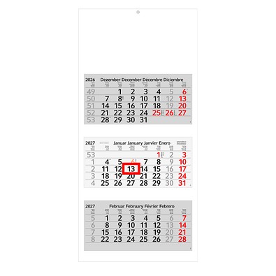 Geiger-Notes 3-Monats-Recycling-Wandkalender Profil 2026, green+blue, inkl. Druck