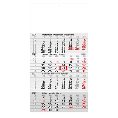 Geiger-Notes 4-Monats-Wandkalender Recycling 2026, green+blue