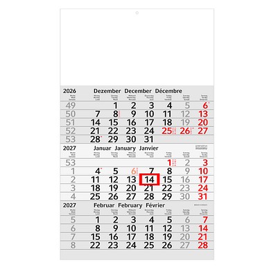Geiger-Notes 3-Monats-Wandkalender Recycling 2026 green+blue