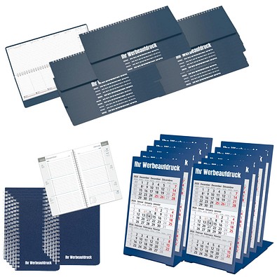Kalender Set 60-teilig 2026, blau (inkl. Druck)