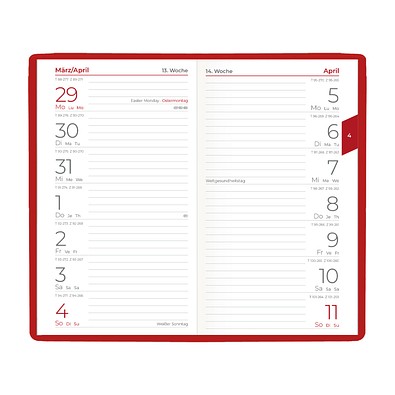 Taschenplaner Moldau PVC, rot