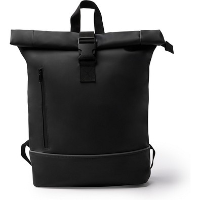 Roll-Top Rucksack aus PU, BLACK