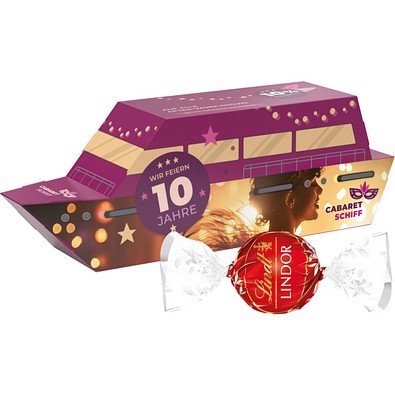 3D-Präsent Schiff, Lindt LINDOR Milchkugeln, inkl. Druck