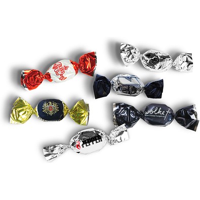 Bonbons im Metallicwickler, 5 g, Fruchtmischung, inkl. Druck