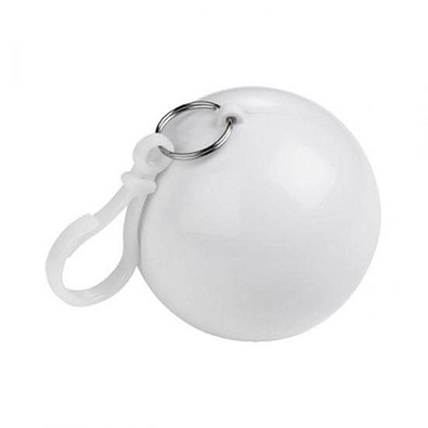 Notfallponcho im Kunststoffball, weiß