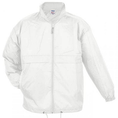 B&C Collection Unisex Windbreaker Jacke, weiß, S