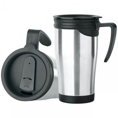 Auto-Isolierbecher Hot Cup, 400 ml, silber