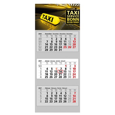 3-Monats-Block-Wandkalender 2026