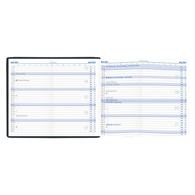 Pocketdata 2026, Leporello-Kalendarium BlueLine, dunkelblau