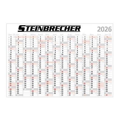 Clever-Plan-Wandplaner 2026 , abwaschbar, inkl. 1-farbigem Druck