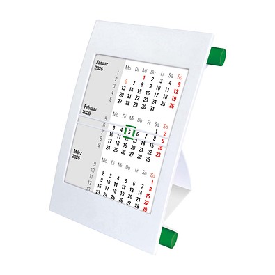2-Jahres-Tischkalender 2026/2027, weiß/grün