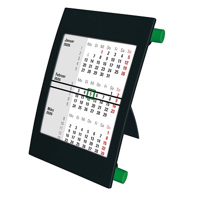 2-Jahres-Tischkalender 2026/2027, schwarz/grün