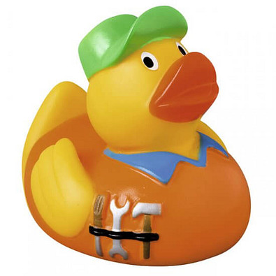 Schnabels® Bade-Ente Handwerker, gelb/orange