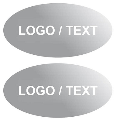 Etikett, oval, Matt Silber, oval, 60 x 30 mm