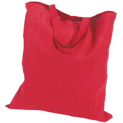 Einkaufstasche Baumwolle, kurze Henkel, rot