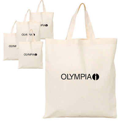 Werbe-Sparset: Baumwolltaschen, 150-tlg., inkl. Druck, kurze Henkel, natur