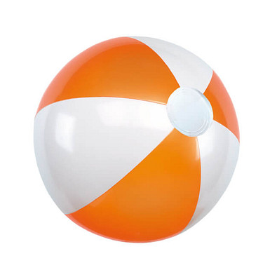 Wasserball, orange/weiß, glänzend