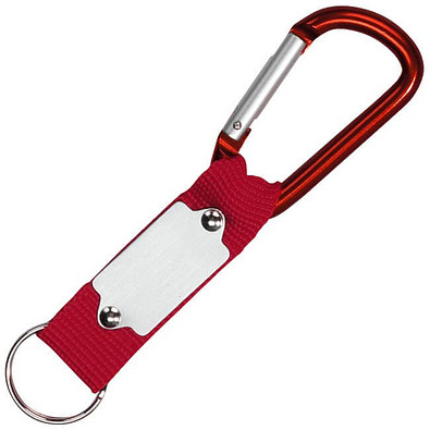 Schlüsselanhänger mit Karabiner, rot