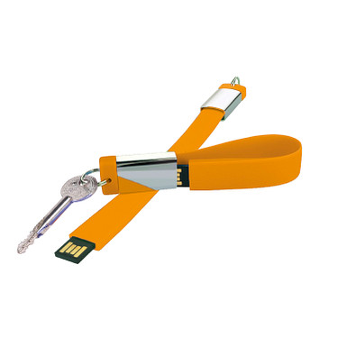 Design-Schlüsselanhänger mit USB-Stick, 4 GB, orange
