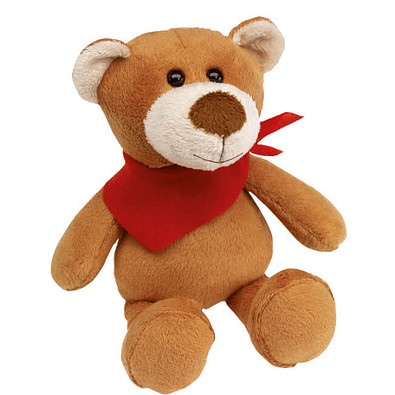 Plüsch-Tiere Fluffy, Bär, Halstuch Rot