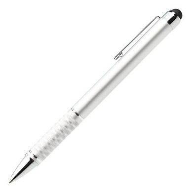 Metall-Touch-Kugelschreiber Halifax, blaue Mine, silber