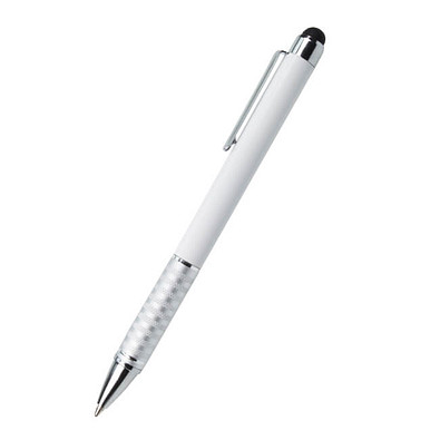 Metall-Touch-Kugelschreiber Halifax, blaue Mine, weiß