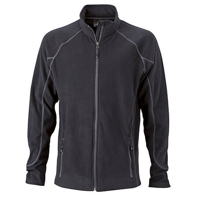 JAMES & NICHOLSON Unisex Fleecejacke, schwarz, XXL