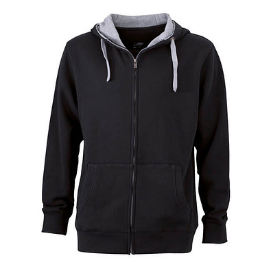 JAMES & NICHOLSON Unisex Sweat-Jacke mit Kapuze, schwarz, M