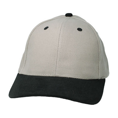 6-Panel-Cap Brushed Heavy, grau/schwarz