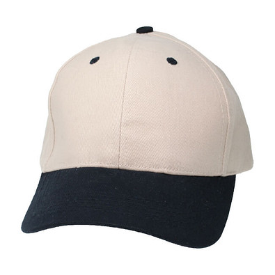 6-Panel-Cap Brushed Heavy, stone/navy