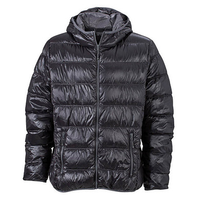 JAMES & NICHOLSON Herren Daunenjacke, schwarz/grau, L