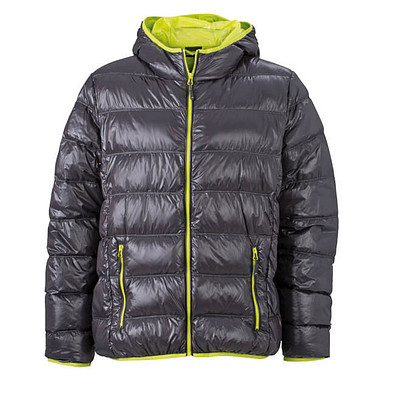 JAMES & NICHOLSON Herren Daunenjacke, grau/gelb, XXXL