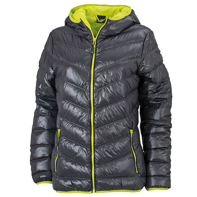 JAMES & NICHOLSON Damen Daunenjacke, grau/gelb, L