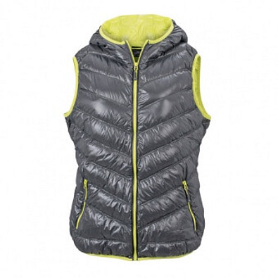 JAMES & NICHOLSON Damen Daunenweste, grau/gelb, XL