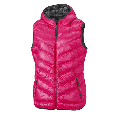 JAMES & NICHOLSON Damen Daunenweste, pink/dunkelgrau, S