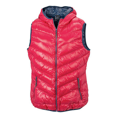 JAMES & NICHOLSON Damen Daunenweste, rot/dunkelblau, L