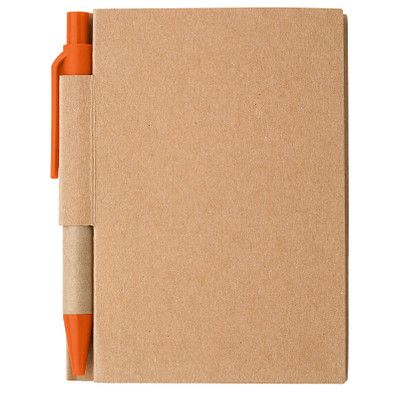 Notizbuch mit Kugelschreiber Mini, liniert, natur/orange Notizbuch mit Kugelschreiber Mini, liniert, natur/orange