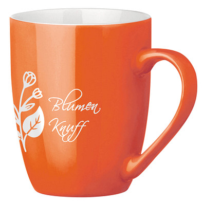 Tasse Gloria, 370 ml, orange/weiß
