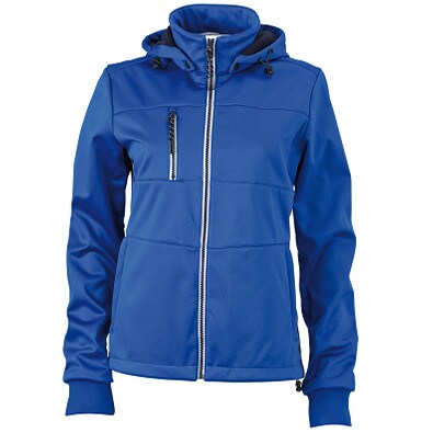 JAMES & NICHOLSON Damen Softshell-Jacke Maritime, blau/dunkelblau-weiß, S