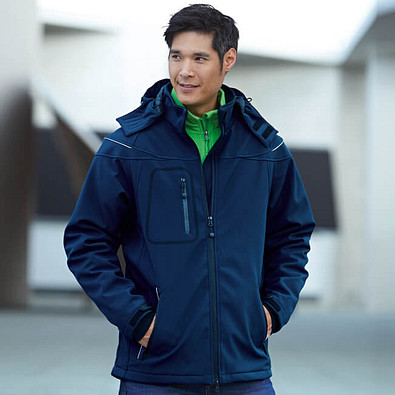 JAMES & NICHOLSON Herren Softshell-Jacke, dunkelblau, L