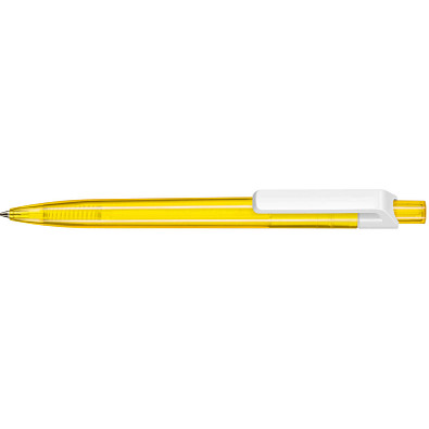 RITTER PEN Druckkugelschreiber Insider, blaue Mine, transparent, gelb/weiß RITTER PEN Druckkugelschreiber Insider, blaue Mine, transparent, gelb/weiß