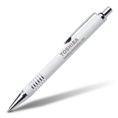 PENKO® Metall-Kugelschreiber Regensburg, blaue Mine, weiß