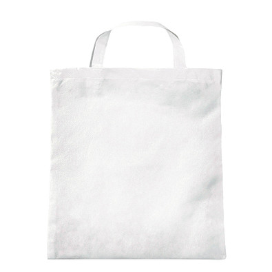 Vliestasche Textile mit kurzen Henkeln, weiß